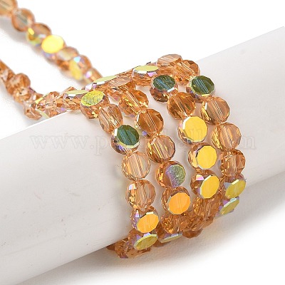 Прозрачные стеклянные бусины гальваническим пряди GLAA-Q099-A01-13-1