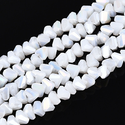 Гальванические непрозрачные стеклянные бусины GLAA-N022-4mm-03-1