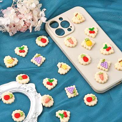 60 шт. 6 стильных непрозрачных кабошона из смолы с декодированием CRES-CJ0001-50-1