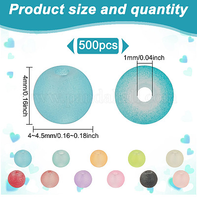 5 пакетик прозрачных матовых стеклянных бусин GLAA-HY0001-36B-1