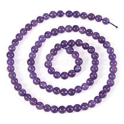 1 нить круглых бусин из натурального аметиста G-TA0002-47-1