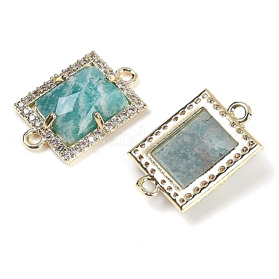 Натуральный амазонит ограненные прямоугольные звенья G-I375-07G-08-1