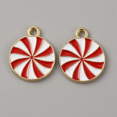 Рождественские тематические подвески из сплава с эмалью ENAM-WH0058-017G-1