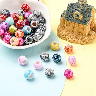 Лакированные бусины из акрила  ACRP-YW0001-09-1