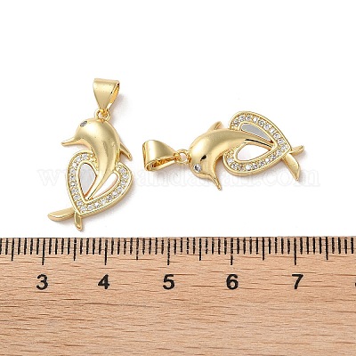 Латунные микропаве прозрачные подвески с фианитом KK-B083-30G-1