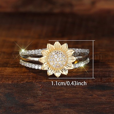 Латунные кольца на палец с фианитом и паве FS-WG273A5-01-1