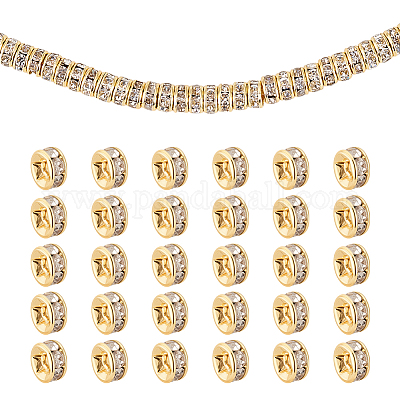 50 шт. 316 хирургическая нержавеющая сталь бусины-разделители со стразами STAS-UN0063-78-1