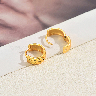 Серьги-кольца из латуни с узором из листьев MB2194-1