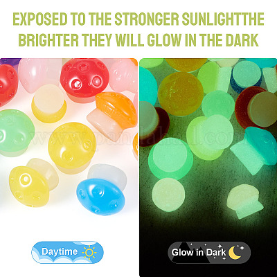 30 шт. 2 стиля светящегося смоляного грибного украшения RESI-TA0004-02C-1