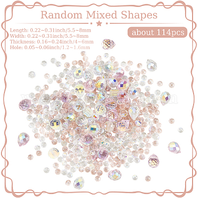 114шт прозрачные гальванические стеклянные бусины GLAA-PA0001-17B-1