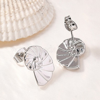 Латунь серьги EJEW-B118-05P-1