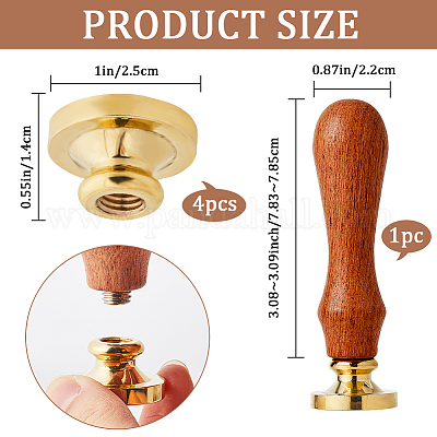 4 шт. 4 стиля тематика День святого Валентина золотистый тон латунная восковая печать штамп головка AJEW-CP0007-49A-05-1