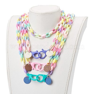 Персонализированные ожерелья-цепочки из акрила NJEW-JN03352-1