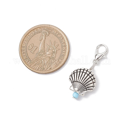 Подвесные украшения из сплава в тибетском стиле в стиле океана HJEW-JM04342-1