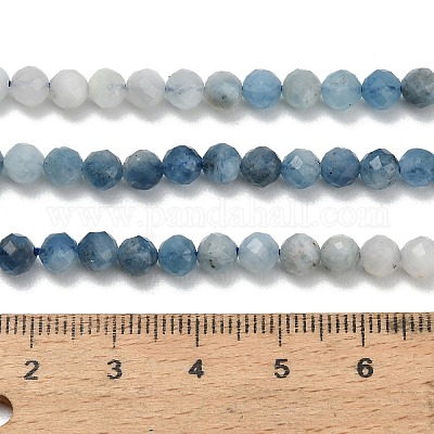 グラデーションカラーのナチュラルデビルブルーアクアマリンビーズ連