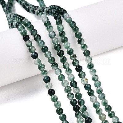 Окрашенные природные белый нефрит бисер пряди G-T140-4mm-A07-1