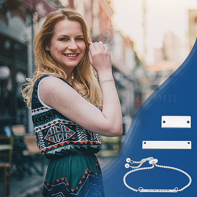 Набор для изготовления браслета-слайдера с прямоугольной штамповкой своими руками DIY-UN0005-57-1