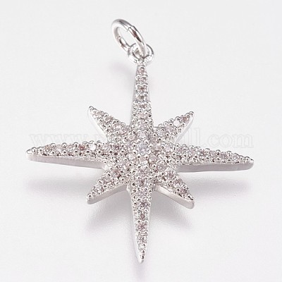 Латунные микро проложить кубического циркония подвески ZIRC-E145-52-1