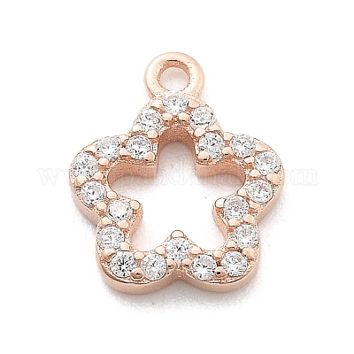 925 стерлингового серебра микро Pave прозрачные кубические циркониевые подвески STER-A034-02B-RG-1
