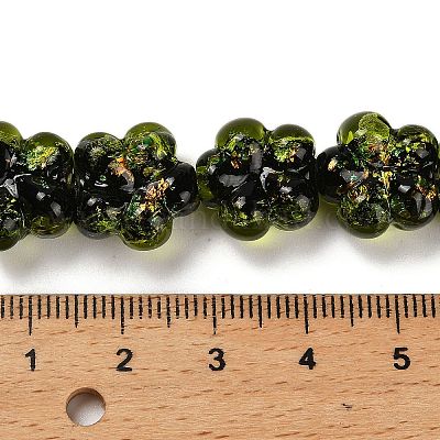 Нити стеклянных бусин из дихроичной фольги ручной работы DICH-U001-04F-1