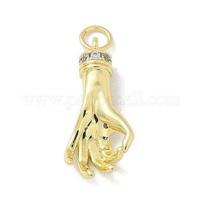 Латунные микропаве прозрачные подвески с фианитом KK-M300-07G-02-1