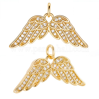 6 шт. латунные подвески-кресты с микропаве из кубического циркония KK-BBC0020-23-1