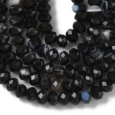 Натуральные полосатые агатовые бусы G-D344-A34-01-1