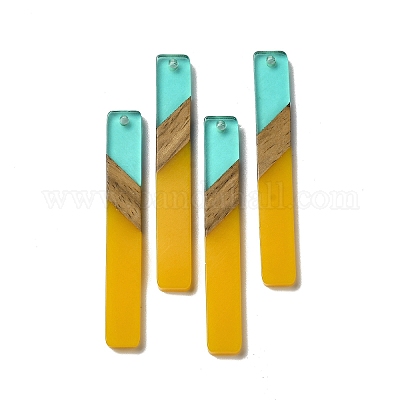 Большие подвески из непрозрачной смолы и орехового дерева RESI-D060-C-05-1