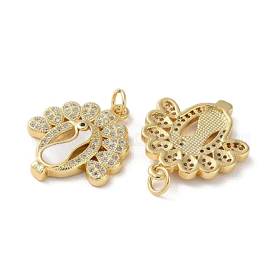 Латунные микропаве прозрачные подвески с фианитом KK-B083-33C-G-1