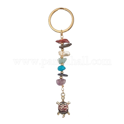 Подвески из черепахового сплава с эмалью и брелок из драгоценных камней 7 чакра KEYC-JKC00525-1