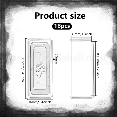 Прямоугольные прозрачные акриловые серебряные слитки CON-WH0086-104B-1