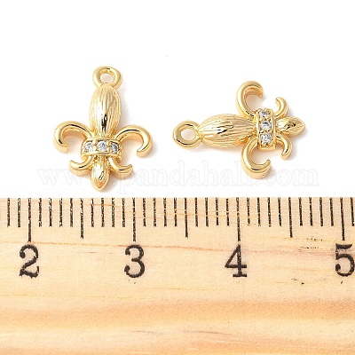 Латунные микропаве прозрачные подвески с фианитом KK-U064-10G-1