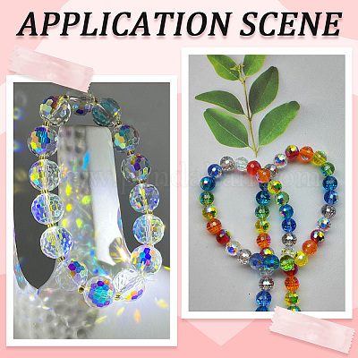 4 нити гальванизированные стеклянные бусины нити GLAA-PA0001-09C-1