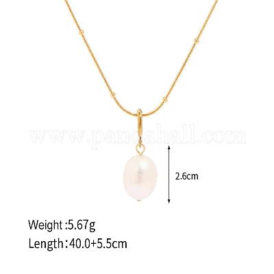 Минималистичное ожерелье-змейка из натурального пресноводного жемчуга в форме картофеля из нержавеющей стали 304 для женщин GH5712-1