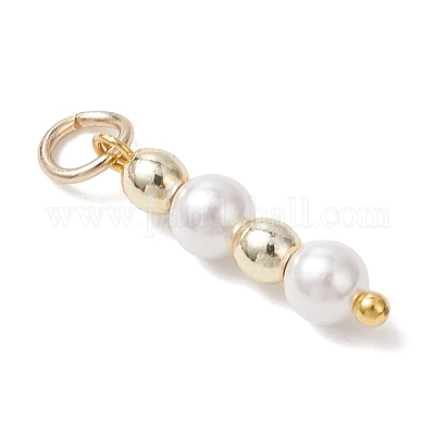 Подвески из ракушечного жемчуга с круглыми бусинами из синтетического немагнитного гематита PALLOY-JF04715-1