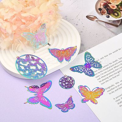 20 шт. 10 стиля ионного покрытия (IP) 201 филигранные подвески из нержавеющей стали STAS-SZ0002-15-1