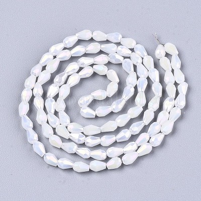 Стеклянные бусины с гальваническим покрытием  EGLA-S194-02A-B01-1