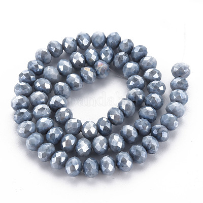 Непрозрачная выпечка окрашенные стеклянные бусы пряди EGLA-N006-010A-B03-1