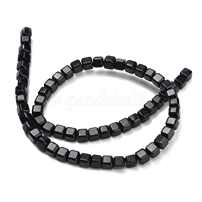 Синтетический синий авантюрин бисер нитей G-L642-C01-6x6mm-1