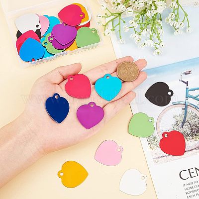 30шт 10 цвета алюминиевые заготовки подвески ALUM-FH0001-07-1