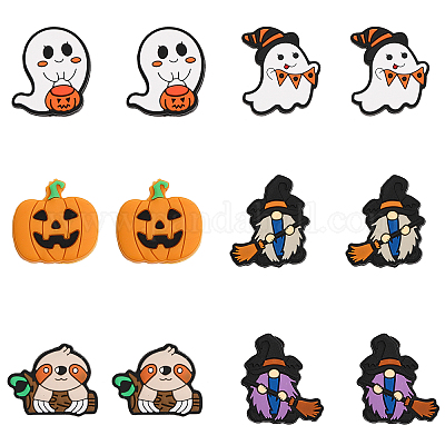 10шт 5 стиля Хэллоуин силиконовые бусины SIL-CA0002-47-1