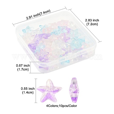 40шт 4 цвета бусины лэмпворк ручной работы LAMP-FS0001-61-1