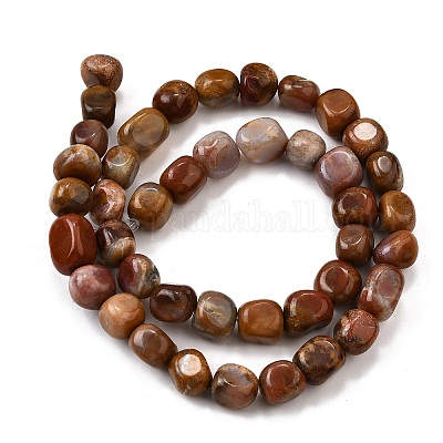 Природные окаменелое дерево бисер пряди G-L621-C11-02-1