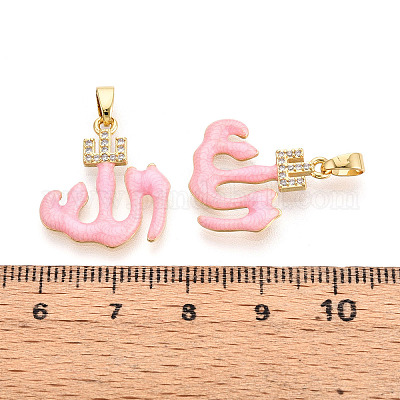 Латунные микропроволочные кубические циркониевые подвески из эмали KK-L231-06G-01-1