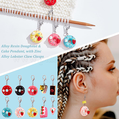 Подвесные украшения для пончиков и тортов из смолы HJEW-PH01550-1