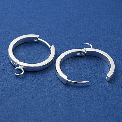 201 фурнитура для сережек-колец Huggie Hoop из нержавеющей стали STAS-A167-01P-S-1