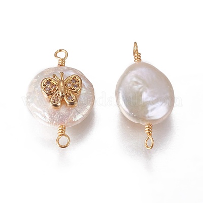 Соединители с натуральным жемчугом PEAR-I005-16-1