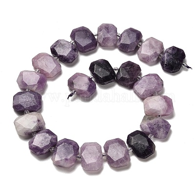 Perles naturelles de perles de lépidolite&nbsp;G-H078-B14-01-1