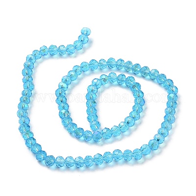 Стеклянные бусины с гальваническим покрытием  EGLA-A034-T4mm-L03-1