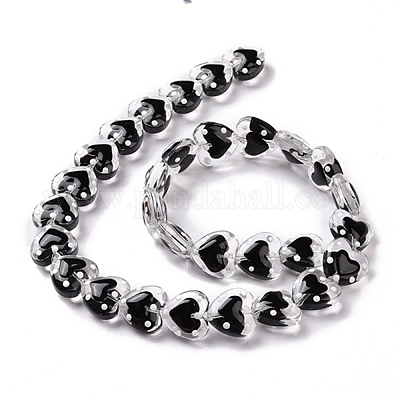 Стеклянные бусины в форме сердца&nbsp;GLAA-D005-01F-1